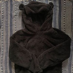 Plush Black Hoodie w/ Bear Ears